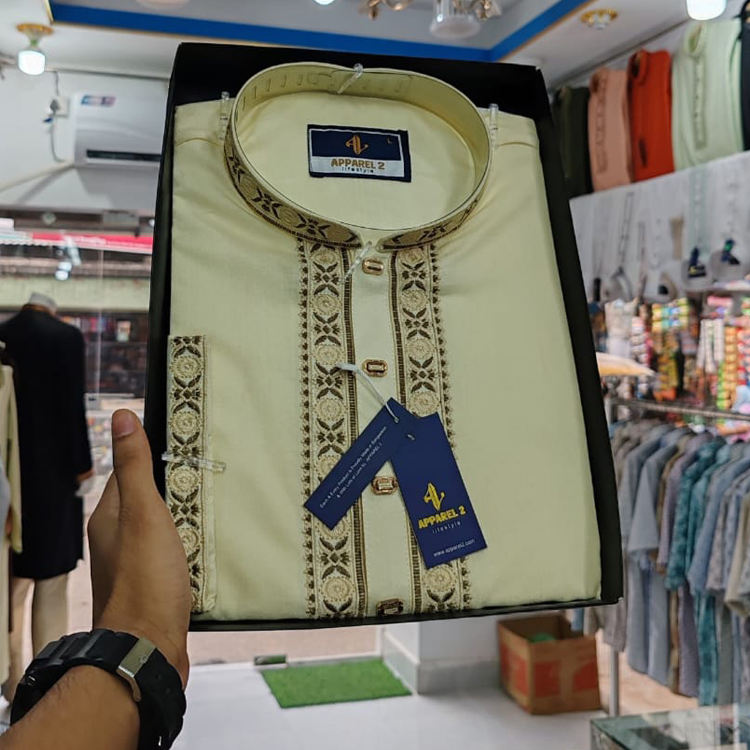 Men's Smart Look Simple Design Panjabi For Men